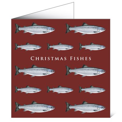 Mayfly Art Christmas Fishes Greetings Card